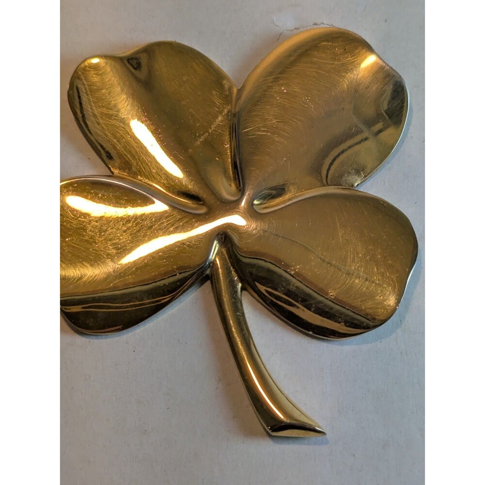 Vintage Gerity G4C 24K Gold Plated 4-Leaf Clover Paperweight